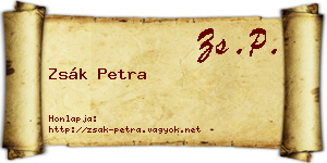 Zsák Petra névjegykártya